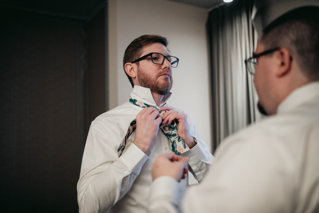 Preparing the groom