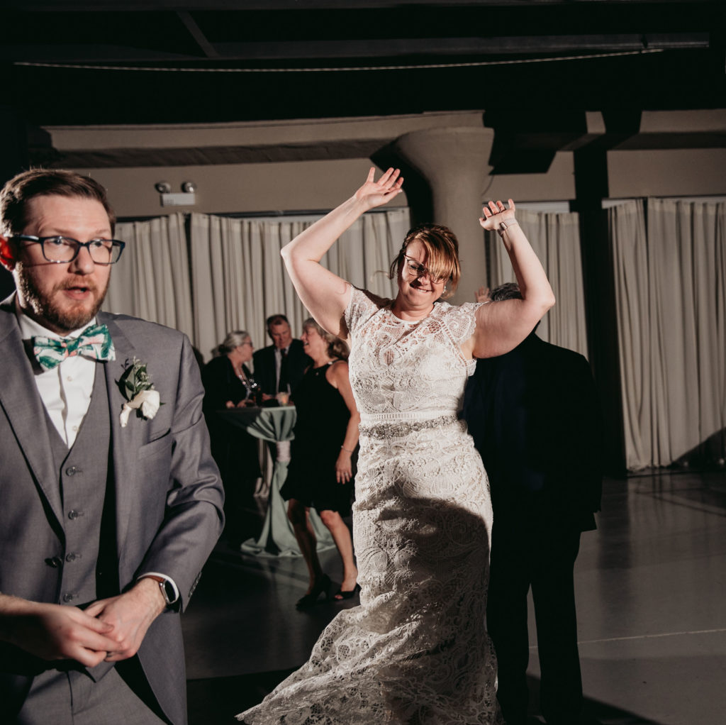 Bride dancing