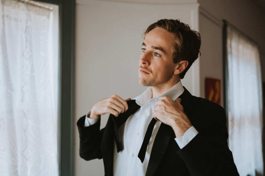 Dressing the groom