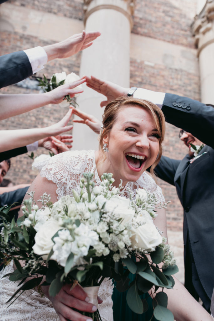 Happy bride enjoying of her wedding