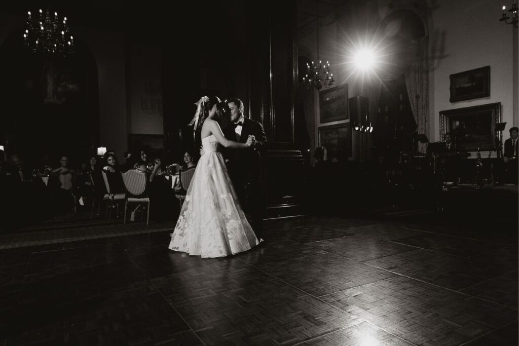 Wedding Dance Photo in Black and White Style