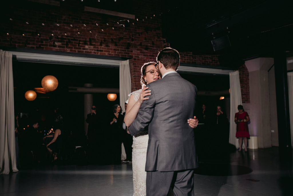 Bride and groom dance