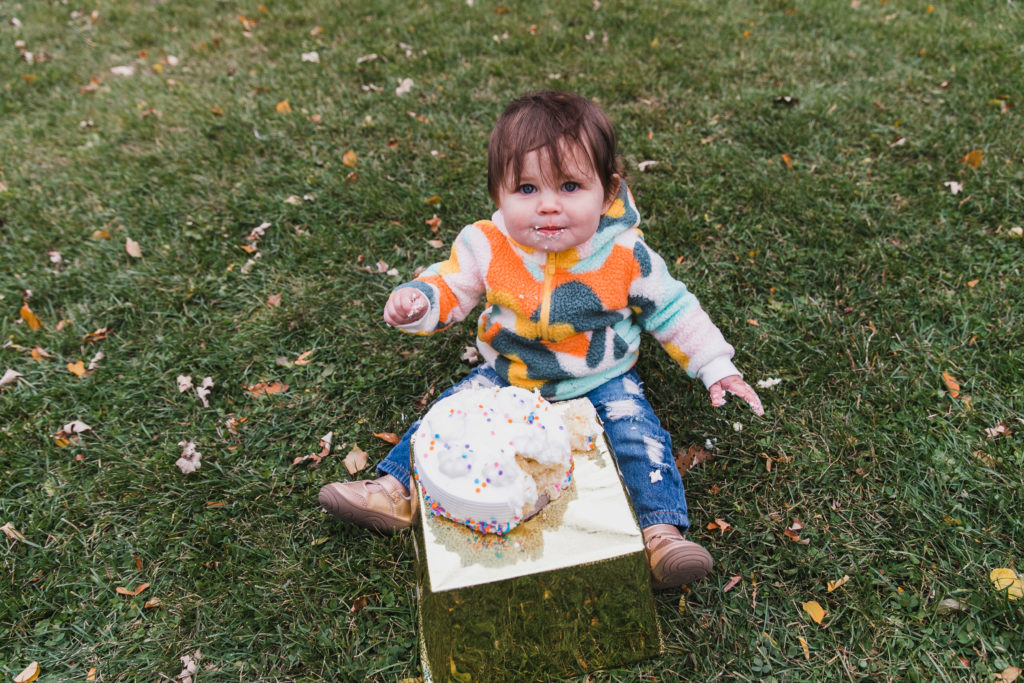 Picture of a child eating cake
